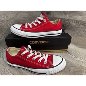 CONVERSE ALL STAR Unisex Mens 4 Womens 6 OX RED & WHITE Low Top Sneakers Shoes